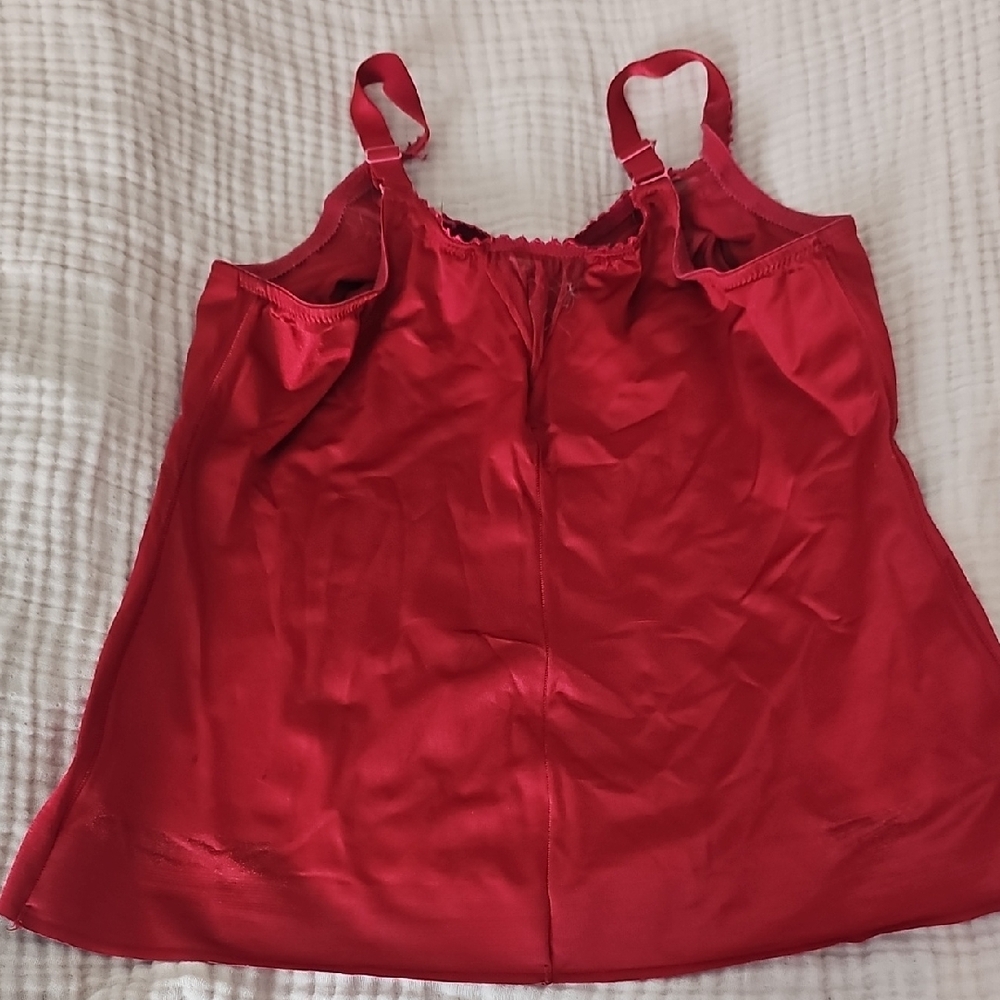Ruby Ribbon Red Satin Camisole - Picture 7 of 9